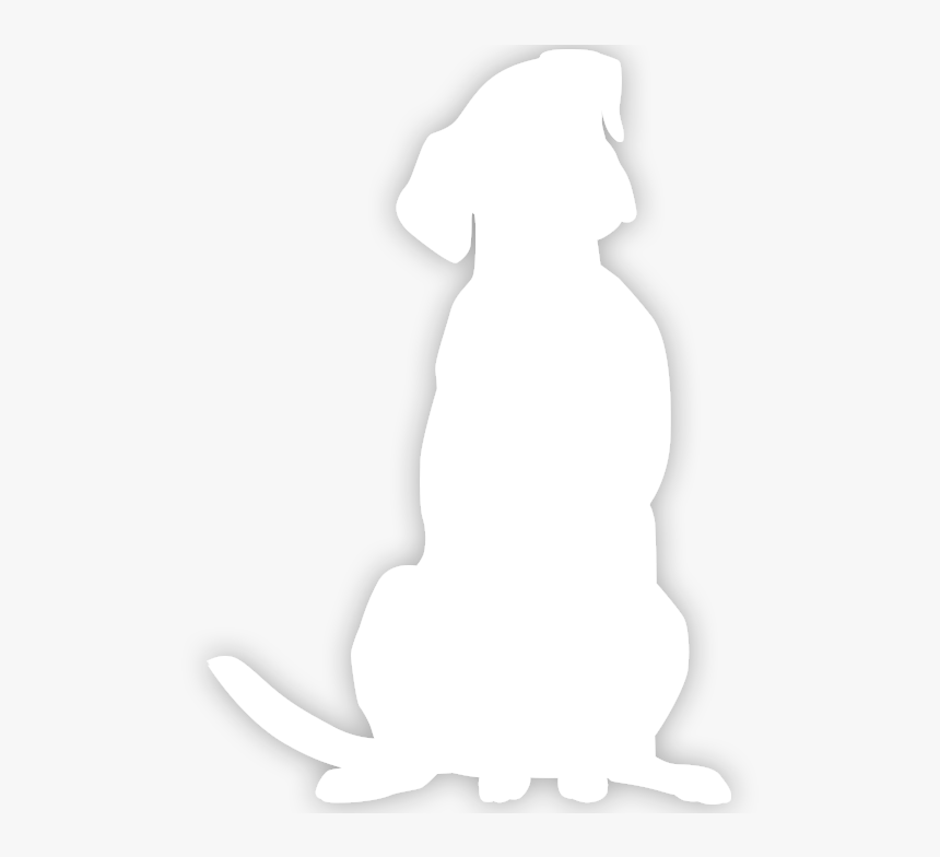 Transparent Obese Clipart - Transparent Dog Silhouette White, HD Png Download, Free Download