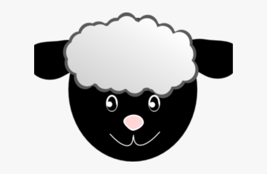 Sheep Clipart Lady - Black Sheep Face Cartoon, HD Png Download, Free Download