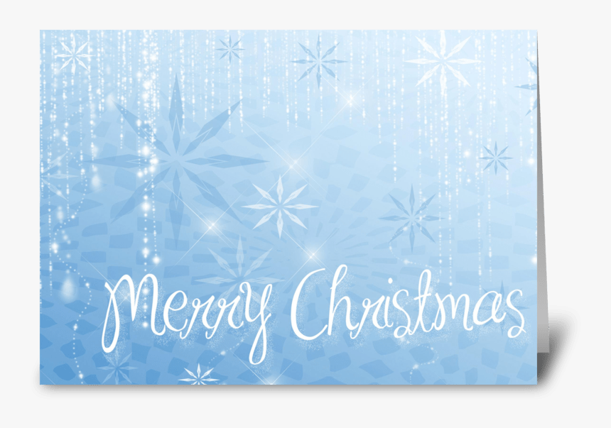 Blue Snowflake Sparkle Merry Christmas Greeting Card - Greeting Card, HD Png Download, Free Download