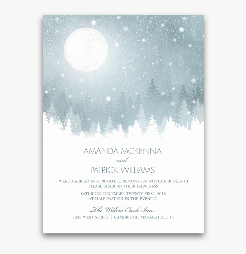 Rustic Snowflake Winter Wedding Reception Only Invite - Poster, HD Png Download, Free Download