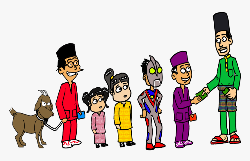 Cartoon Eid Al-fitr Holiday Joke Clip Art - People Raya Cartoon Png, Transparent Png, Free Download