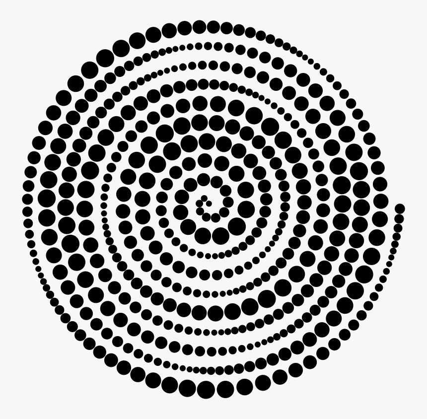 Symmetry,area,monochrome Photography - Spiral Circles Halftone, HD Png Download, Free Download