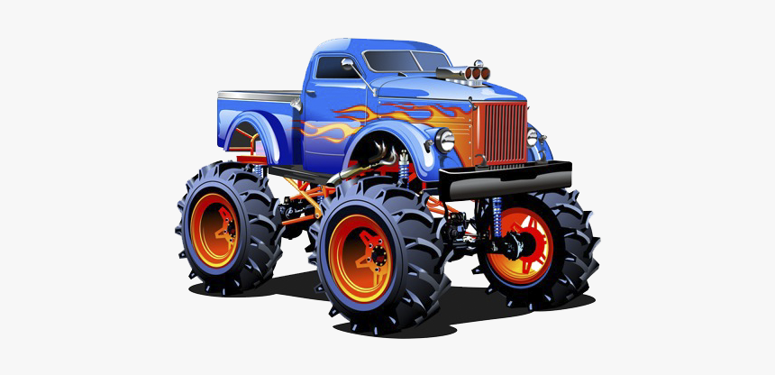 Pickup Truck Car Monster Truck Clip Art - Monster Jam Trucks Cartoon, HD Png Download, Free Download
