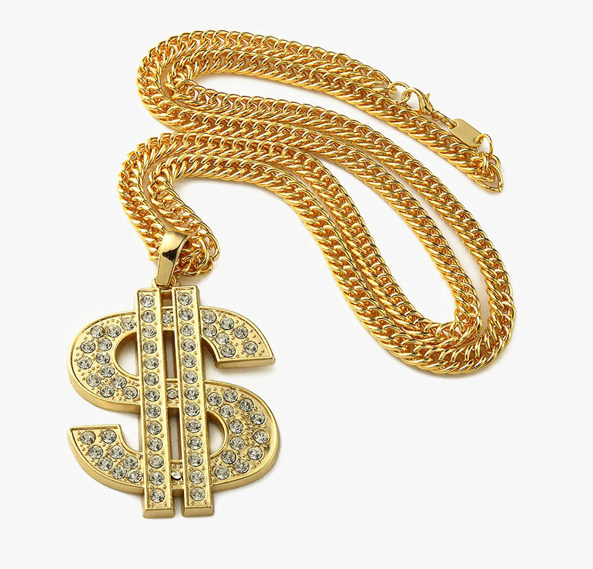 Thug Life Dollar Gold Chain Png Photo - Gold Dollar Sign Chain, Transparent Png, Free Download