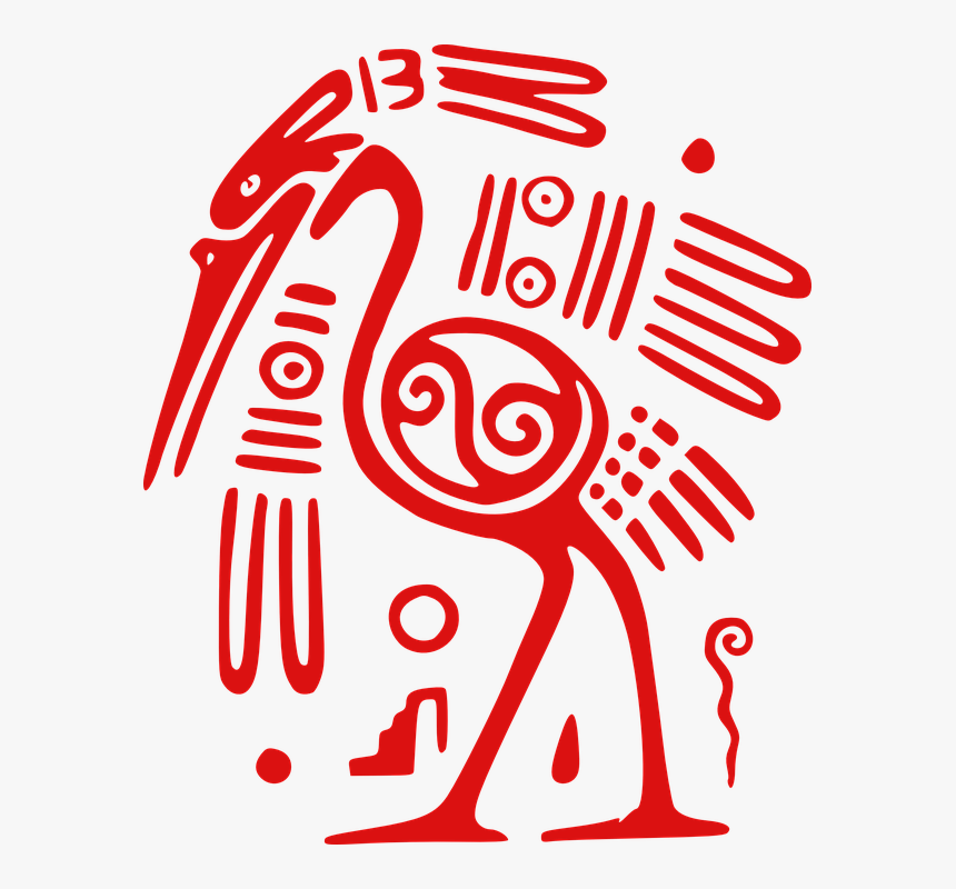 Ibis, Bird, Mexican, Tribal, Aztec, Ancient - Mexico Tribal Png, Transparent Png, Free Download