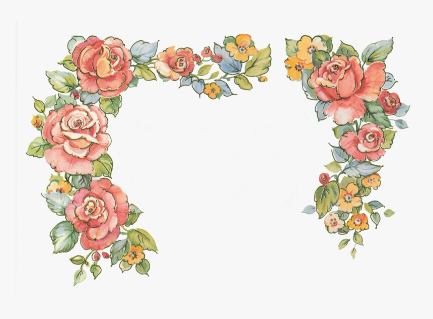 Rose Border Clipart Png - Flower Border, Transparent Png, Free Download