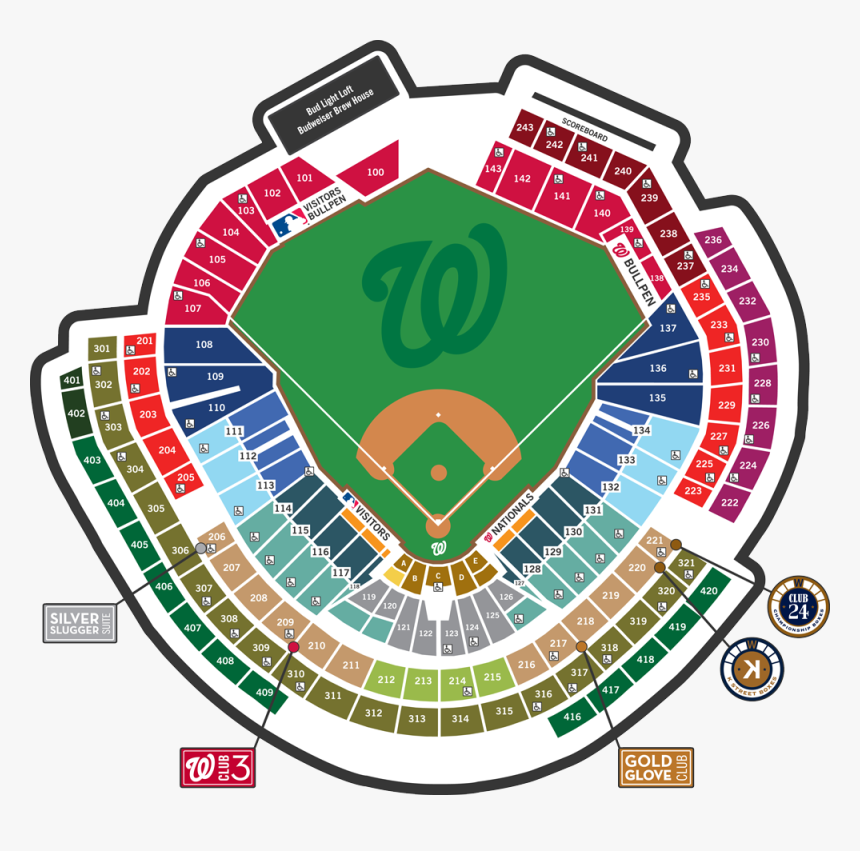 Postseason Information Washington Nationals Washington - Nationals Park Entrances Map, HD Png Download, Free Download