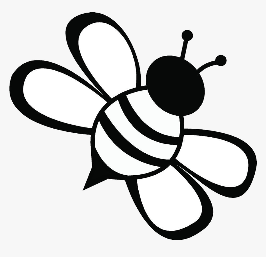 Bee Clipart Transparent Png - Black And White Bee Clipart, Png Download, Free Download