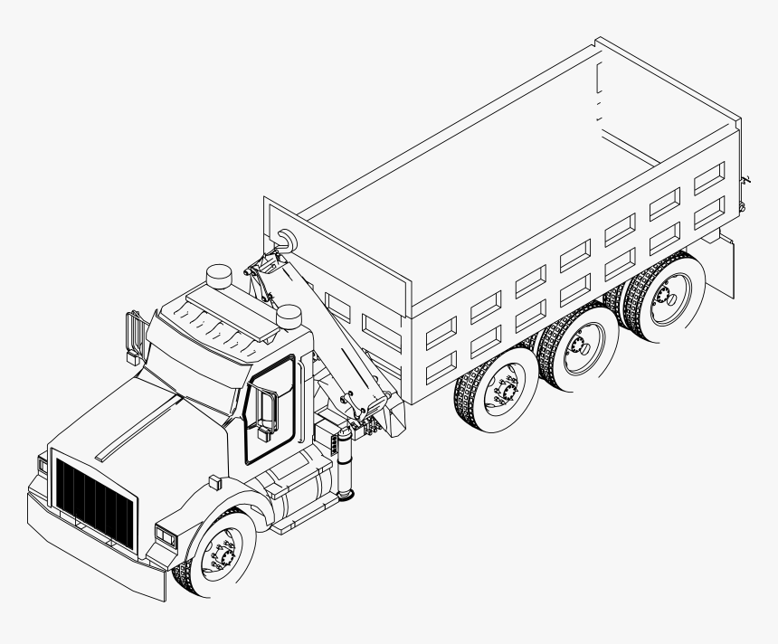 Truck Clip Arts - Vector Lorry Line Drawing, HD Png Download, Free Download