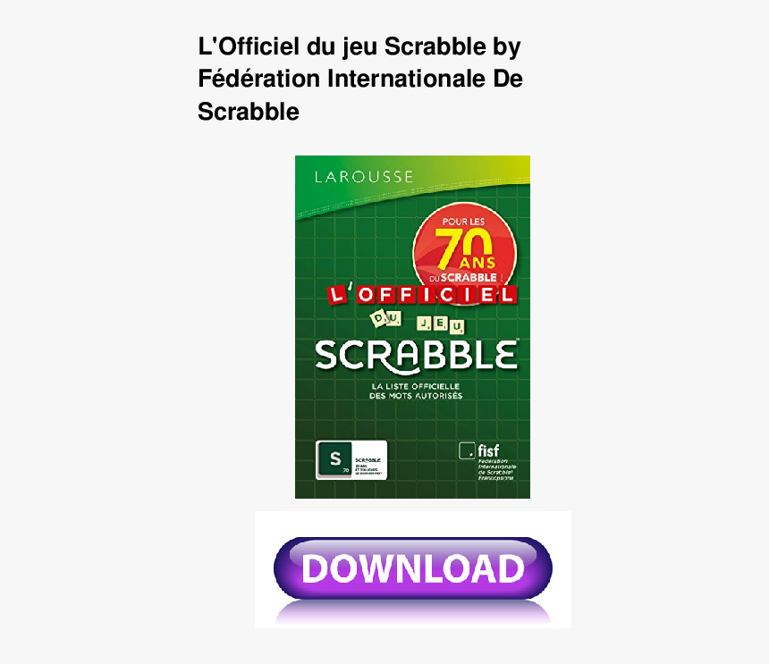 Dictionnaire Scrabble 2019, HD Png Download, Free Download