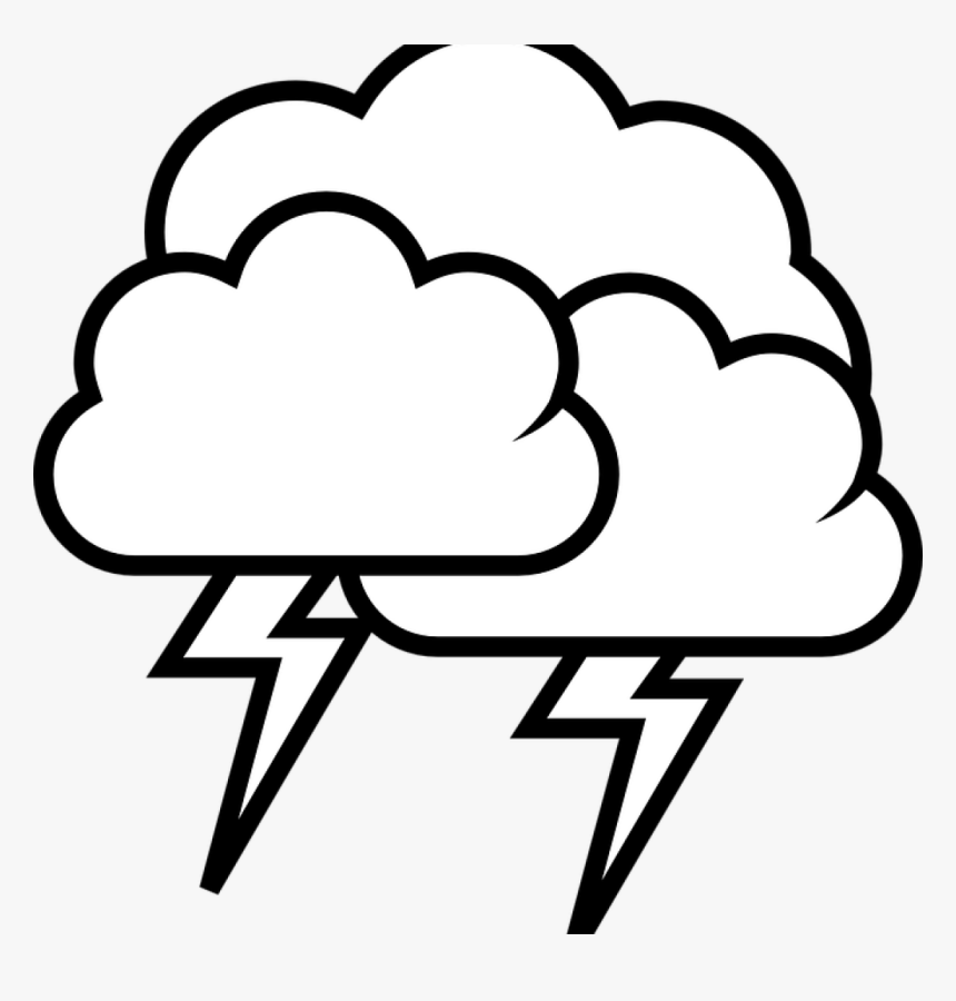 Cloud Clipart Black And White Thunderstorm Cloud Rain, HD Png Download, Free Download