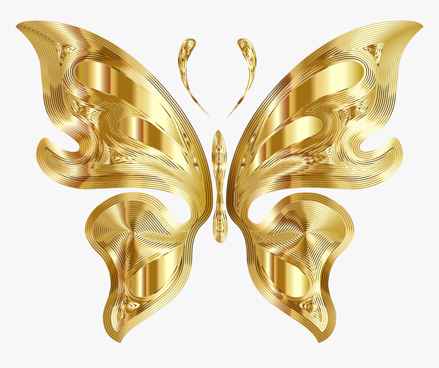 Prismatic Butterfly 11 Variation 3 No Background Clip - Transparent Golden Butterfly Logo, HD Png Download, Free Download