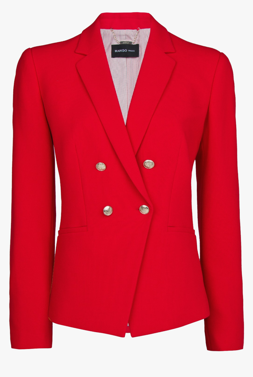 Women Double Breasted Blazer Png Free Image Download - Women's Red Double Breasted Blazer, Transparent Png, Free Download