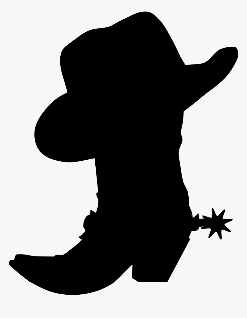 Silhouette Cowboy Boot Clipart, HD Png Download, Free Download