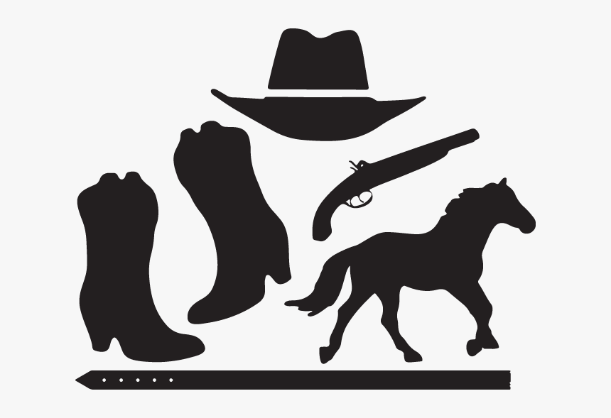 Cowboy Hat Boots And Horse Clipart, HD Png Download, Free Download