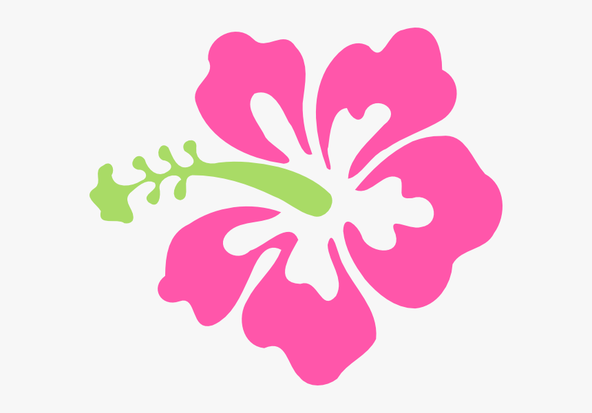 Green Clip Art At - Pink Hibiscus Flower Clipart, HD Png Download, Free Download