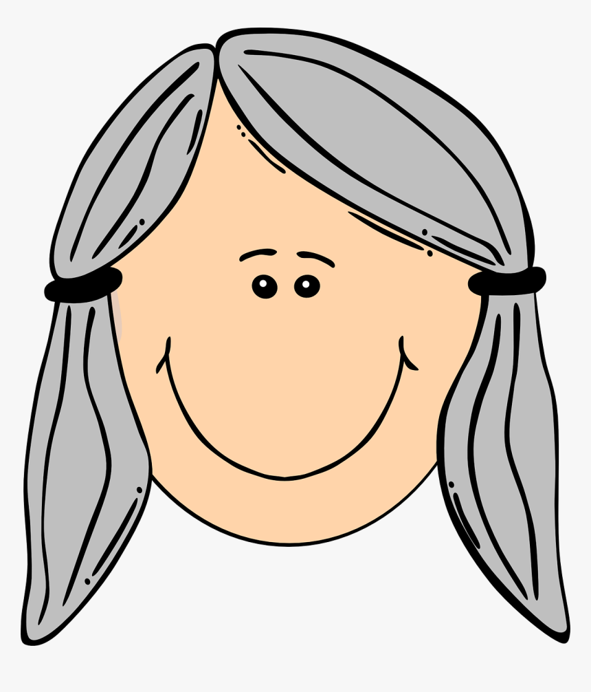 Transparent Older Clipart - Cartoon Girl Face, HD Png Download, Free Download