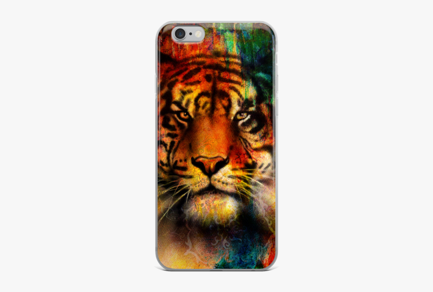 Colorful Tiger Iphone Case - Blue Color Butterfly Background, HD Png Download, Free Download