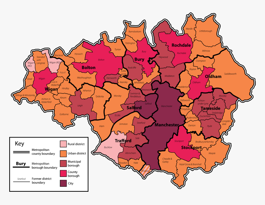 Greater Manchester County - Greater Manchester Income Map, HD Png Download, Free Download