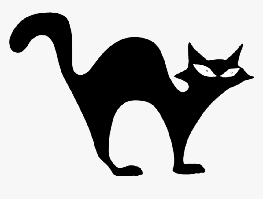 Halloween Png Black Cat - Easy Halloween Black Cat Drawing, Transparent Png, Free Download