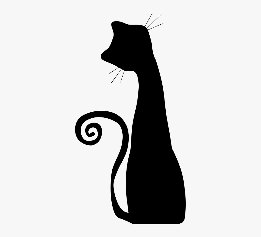 Black Cat, Cat, Halloween, Silhouette, Helloween, Witch - Chat Noir Dessin Simple, HD Png Download, Free Download