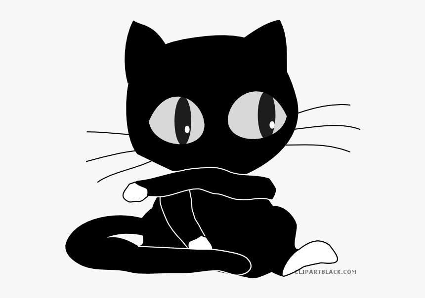 Transparent Raining Cats And Dogs Clipart - Cartoon Animated Black Cat, HD Png Download, Free Download
