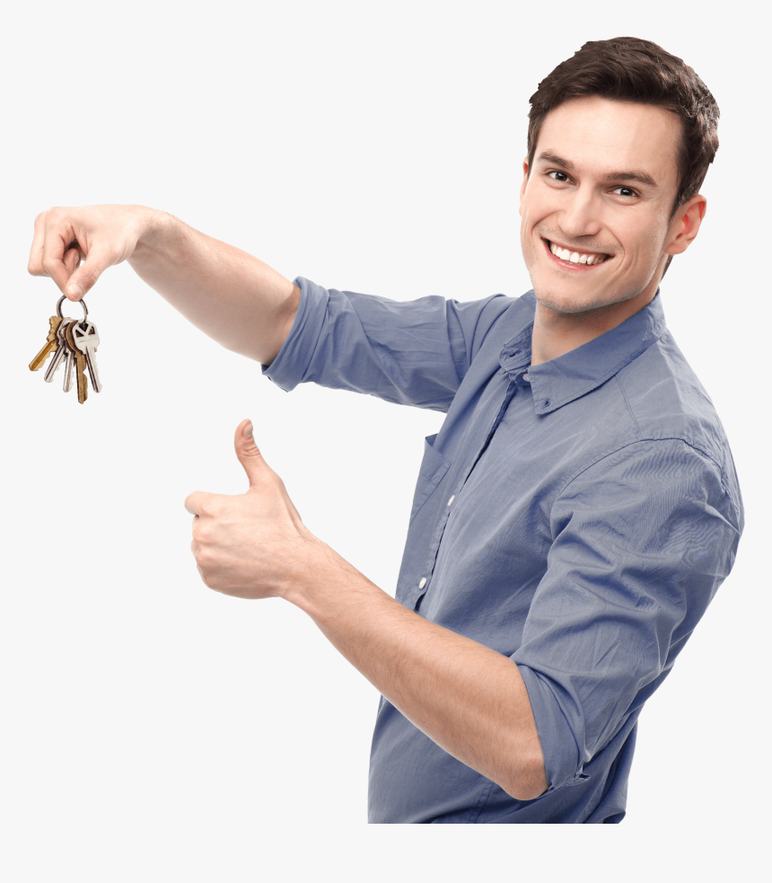Locksmith Montreal Happy Guy - Man Car Key Png, Transparent Png, Free Download