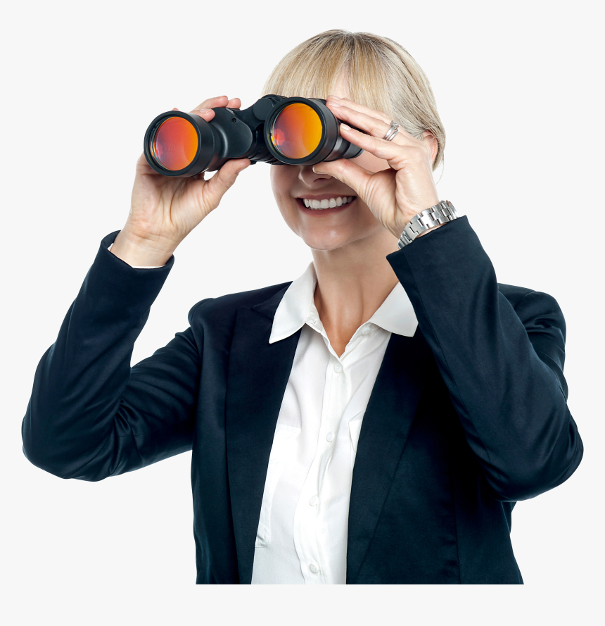 Happy Girl - Man With Binoculars Png, Transparent Png, Free Download