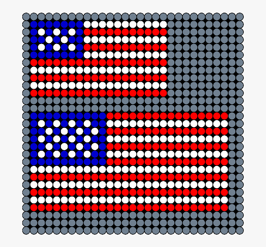 American Flag Small And Medium Perler Bead Pattern - American Flag Perler Bead Pattern, HD Png Download, Free Download
