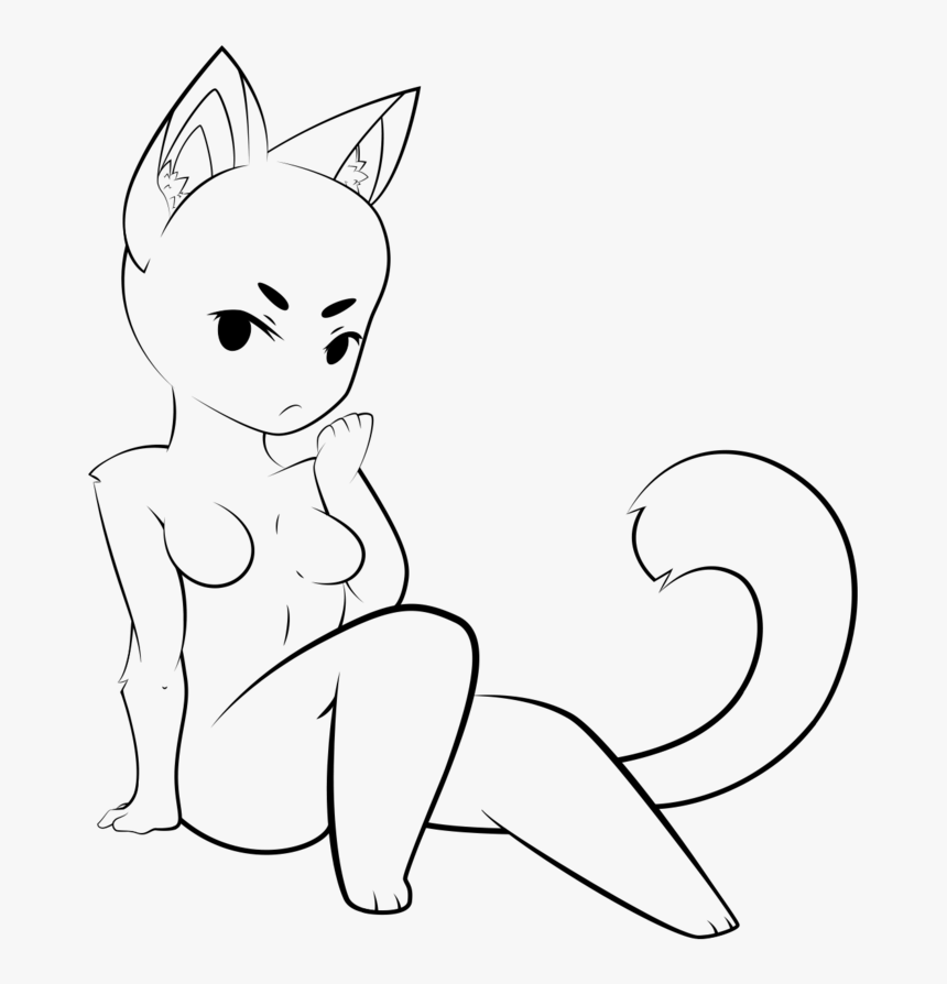 Furry Base Png - Chibi Furry Cat Base, Transparent Png, Free Download