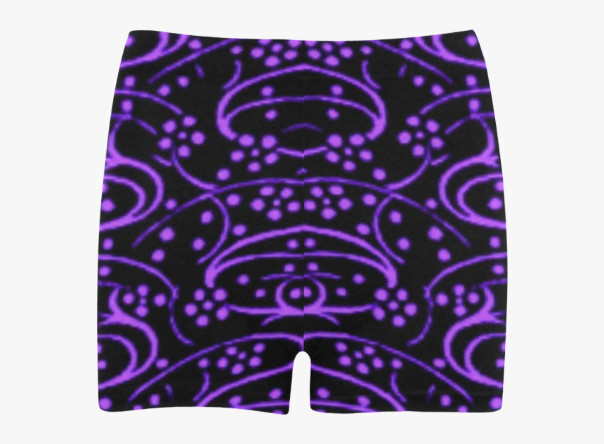 Vintage Swirl Floral Purple Black Briseis Skinny Shorts, HD Png Download, Free Download