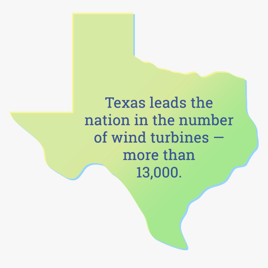 Texas Leads The Nation In The Number Of Wind Turbine - Texas Shape White Png, Transparent Png, Free Download