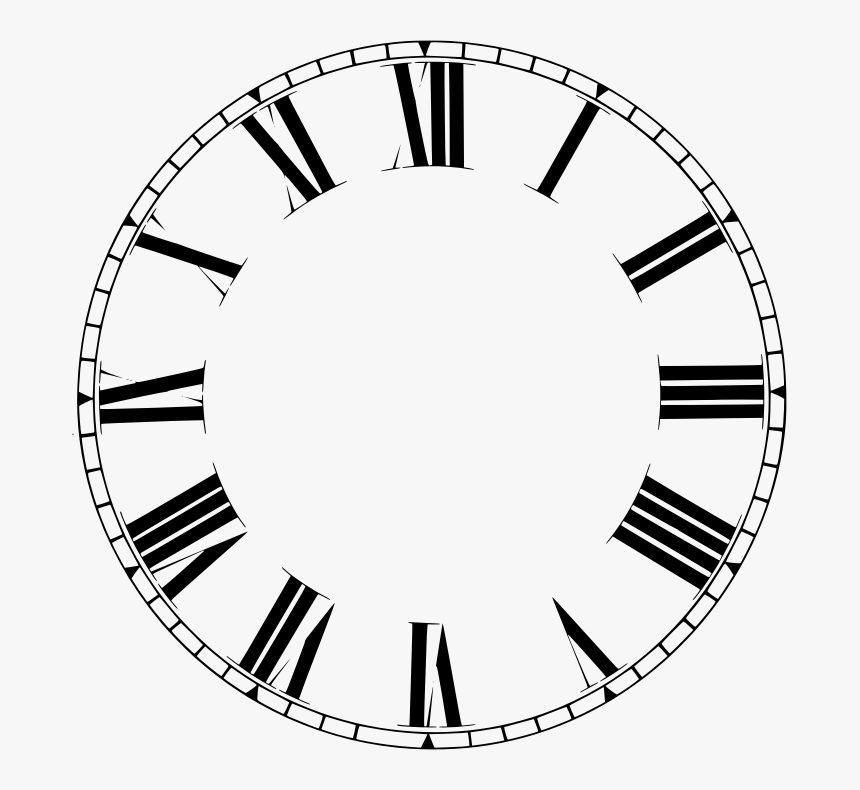 Clock Clipart Roman Numerals - Printable Clock Face Roman Numerals, HD Png Download, Free Download