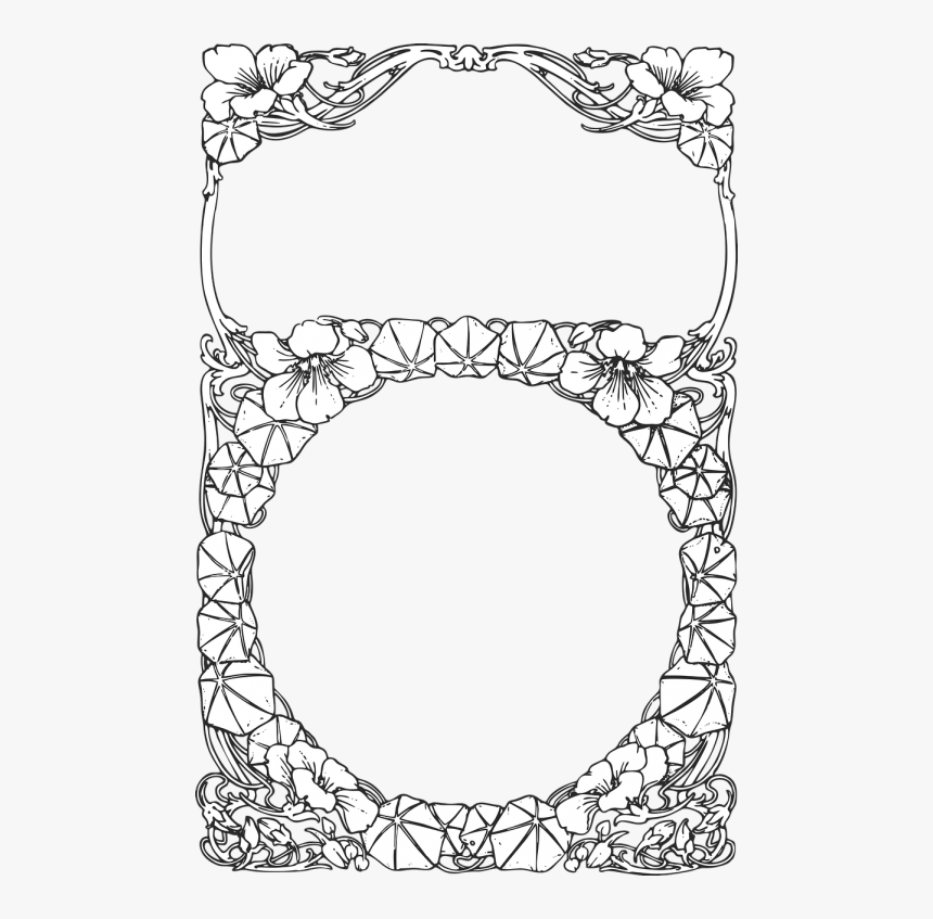 Floral Border Border Frame - Floral Vintage Circle Borders, HD Png Download, Free Download