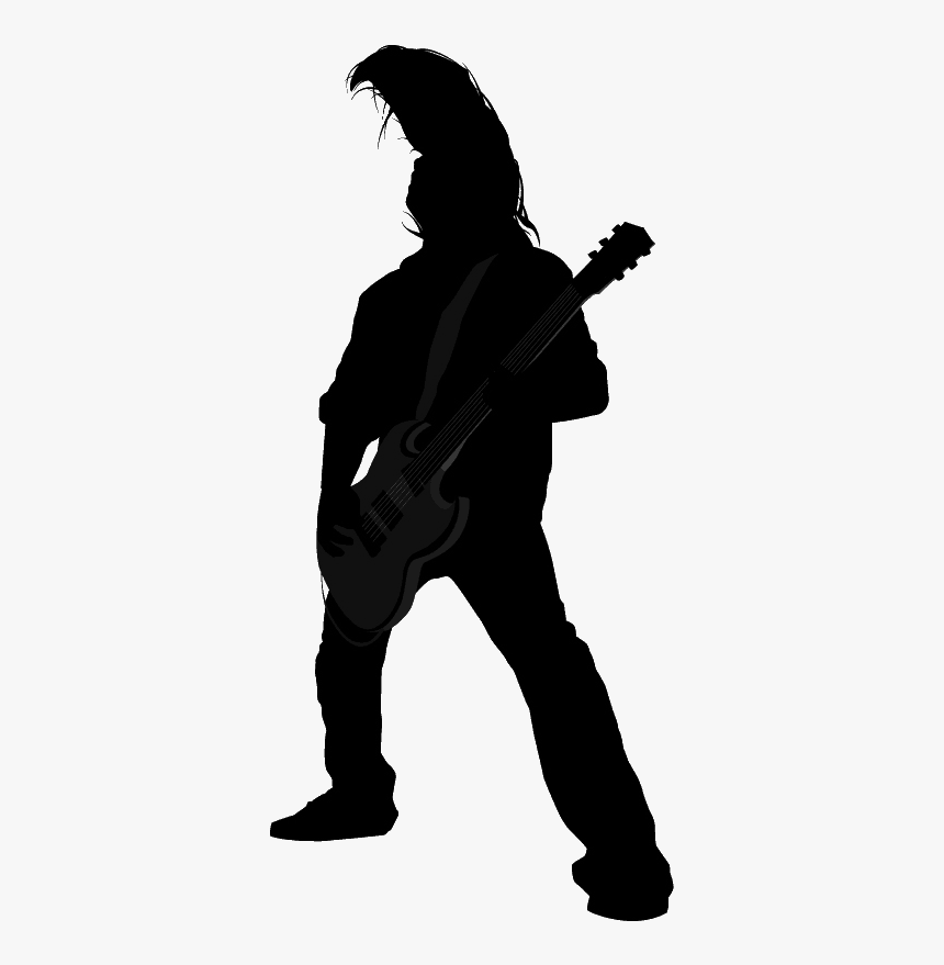 Rocker Silhouette - Guitar Silhouette Rocker Png, Transparent Png, Free Download