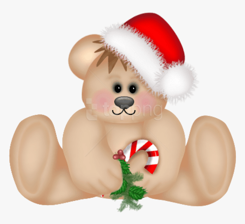 Christmas,fictional Character,bear,candy Cane,illustration - Christmas Bear Transparent, HD Png Download, Free Download