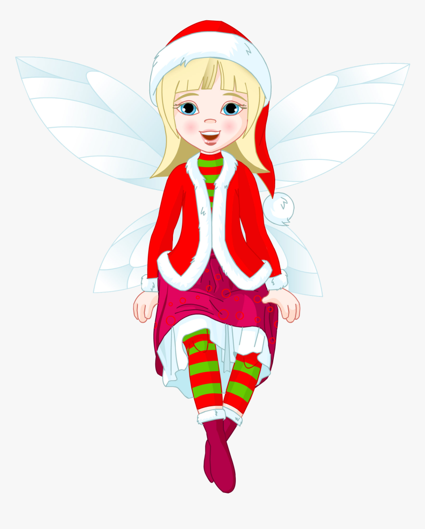 Cute Fairy Christmas Png Png - Free Christmas Fairy Clipart, Transparent Png, Free Download