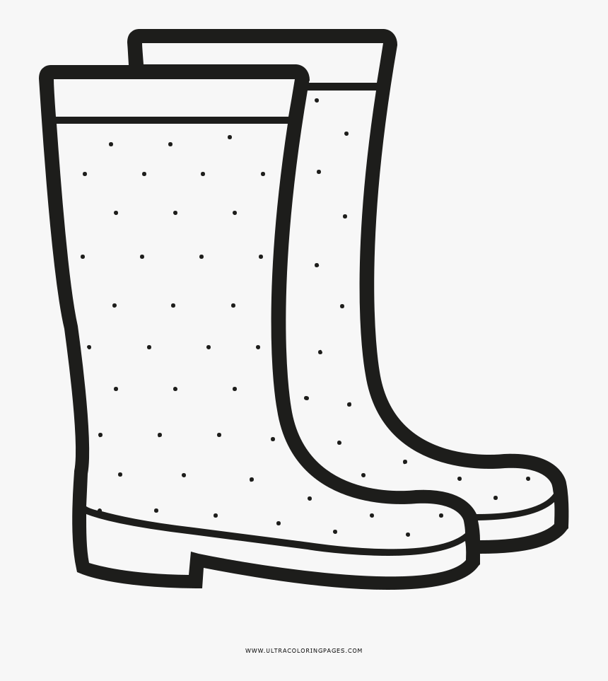 Rain Boots Coloring Page - Boots Clipart Black And White, HD Png Download -...