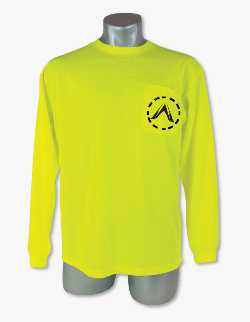 Custom Printed High Visibility Yellow Safety Long Sleeve - Active Shirt, HD Png Download, Free Download