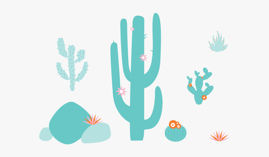 Desert Mural Wall Decal - Desert Plants Clipart, HD Png Download, Free Download