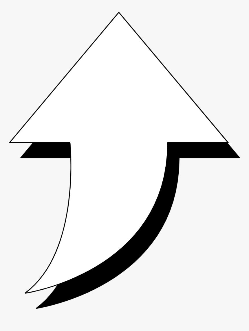 Triangular Clipart Curved - White Curved Arrow Png, Transparent Png, Free Download