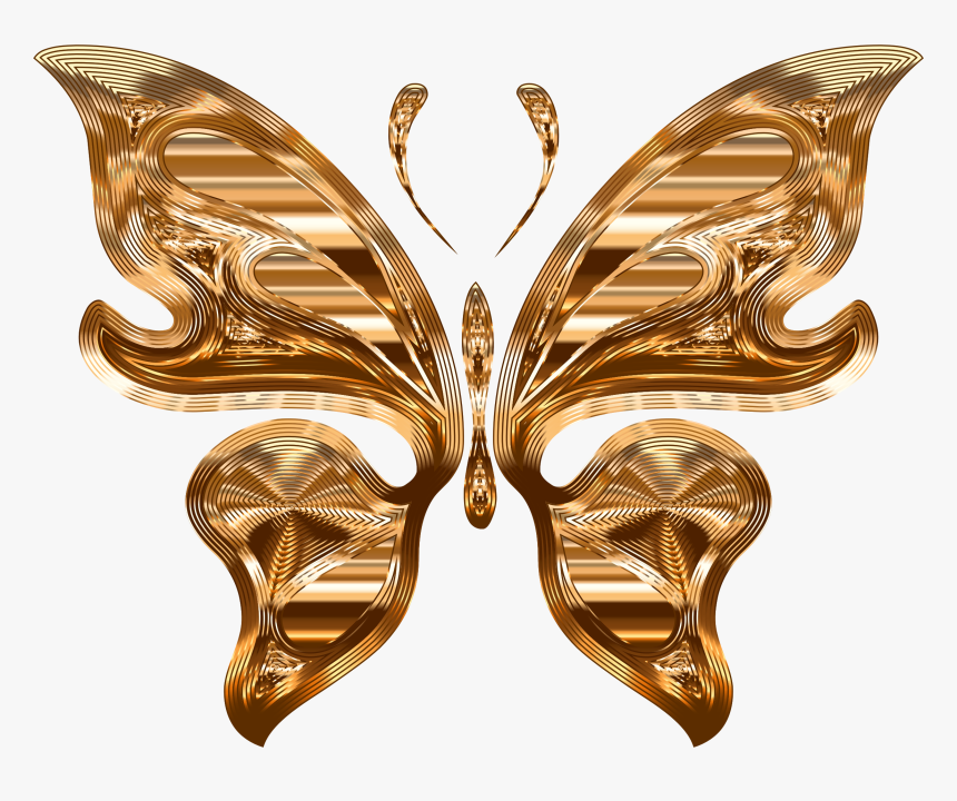 Transparent Gold Butterfly Png - Portable Network Graphics, Png Download, Free Download