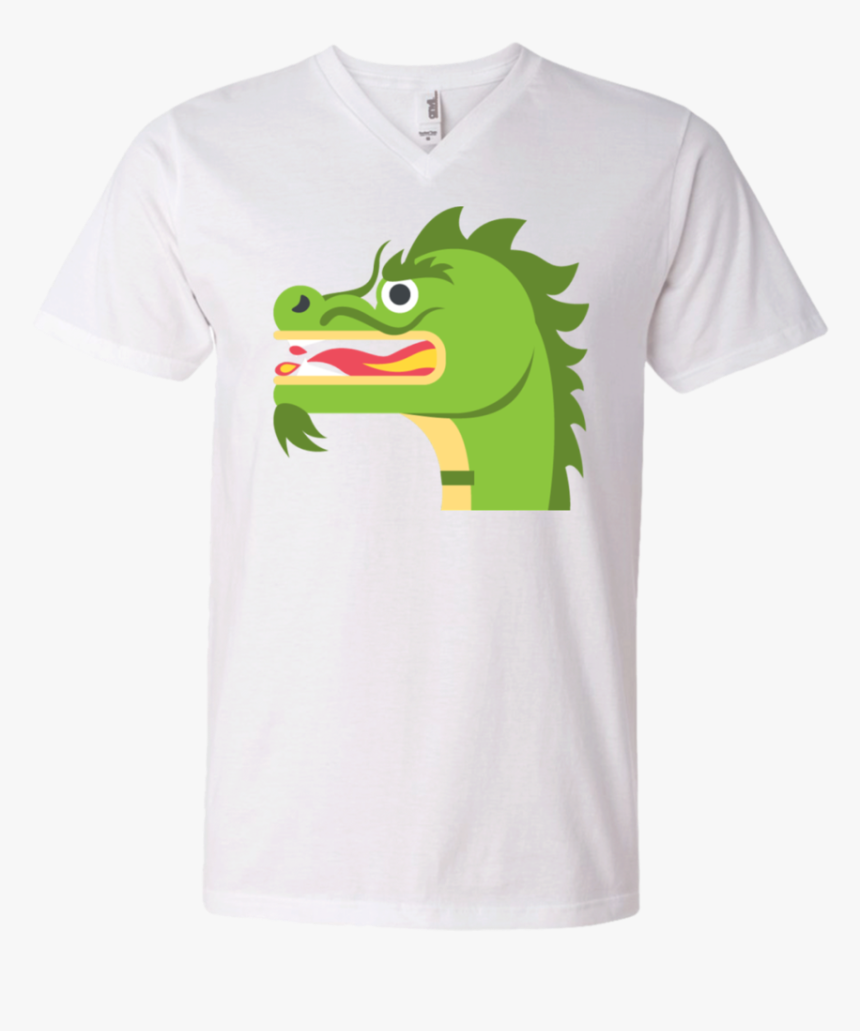 Dragon Face Emoji Men"s V Neck T Shirt - Emoji De Un Dragon, HD Png Download, Free Download