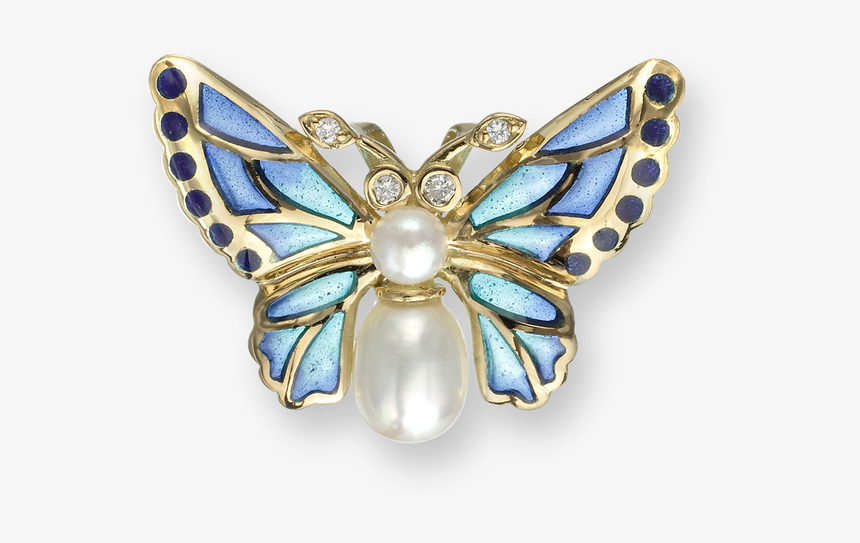 Nicole Barr Designs 18 Karat Gold Butterfly Necklace-blue - Brooch, HD Png Download, Free Download
