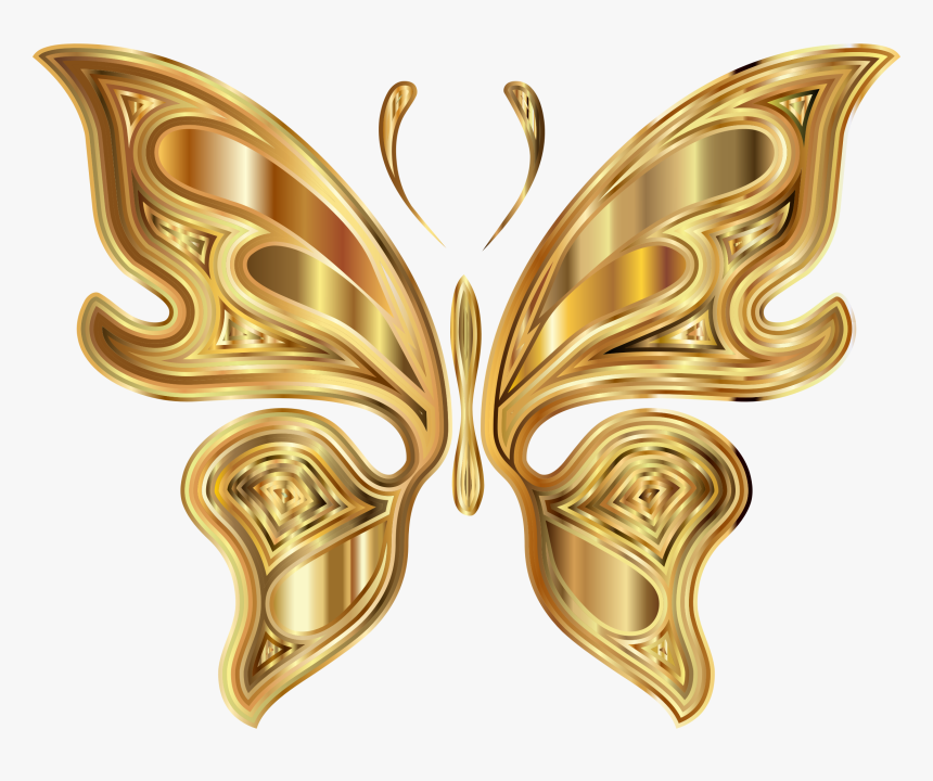 Transparent Gold Butterfly Clipart, HD Png Download, Free Download