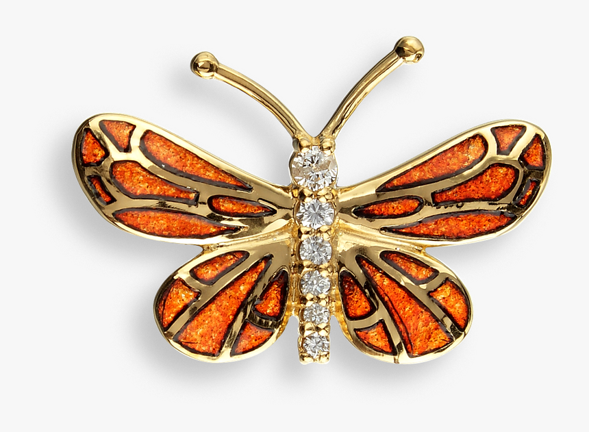 Nicole Barr Designs 18 Karat Gold Butterfly Lapel Pin-orange - Grammia Virgo, HD Png Download, Free Download