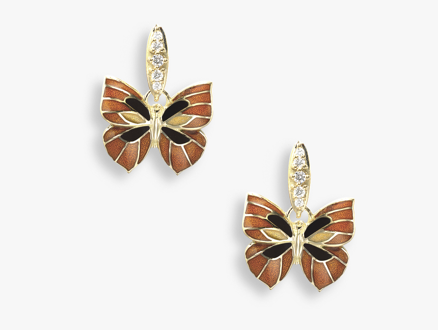 Nicole Barr Designs 18 Karat Gold Stud Earrings Butterfly - Skipper (butterfly), HD Png Download, Free Download