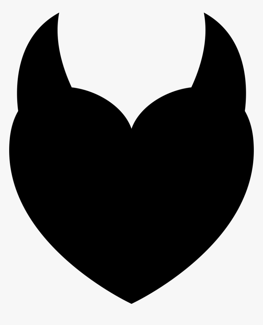 Devil Heart With Two - Heart With Devil Horns, HD Png Download, Free Download