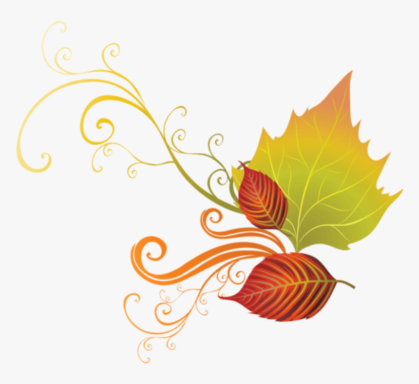 Decorative Clipart Autumn Tree Branch - Transparent Background Fall Leaf Clipart, HD Png Download, Free Download
