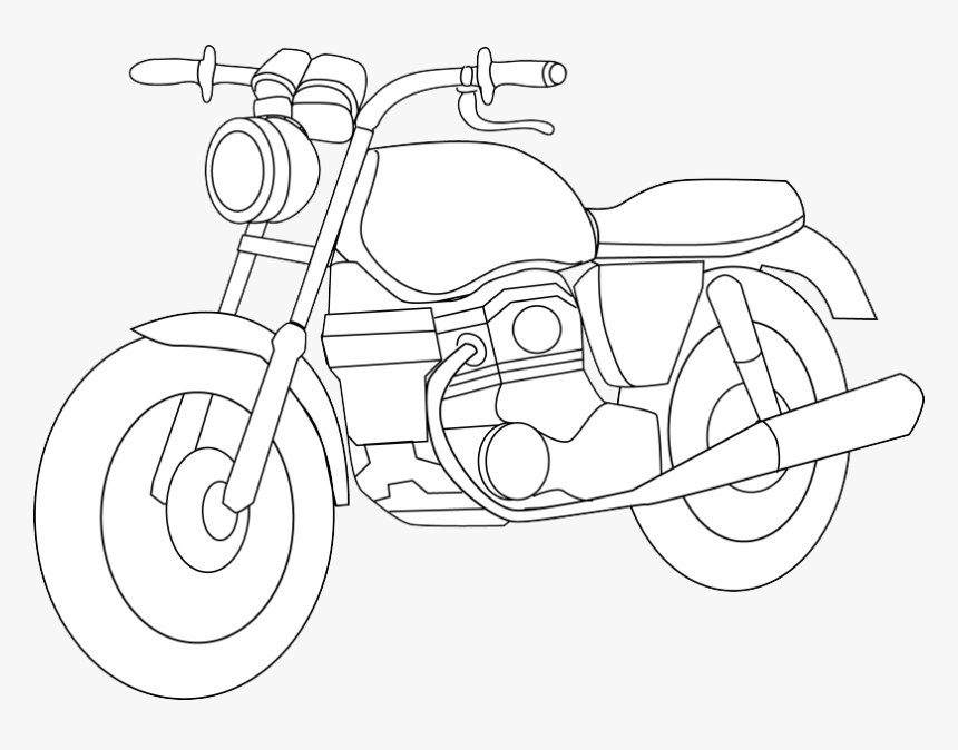 Motorcycle Clipart Black And White - Motorcycle Clipart Black And White Free, HD Png Download, Free Download